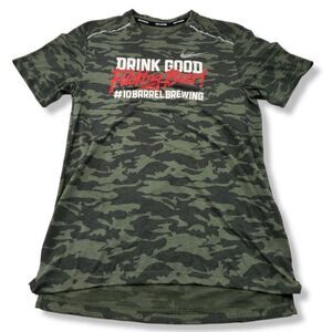 Nike Running Shirt Size Medium Dri-fit 10 Barrel Brewing Company T-shirt Camo